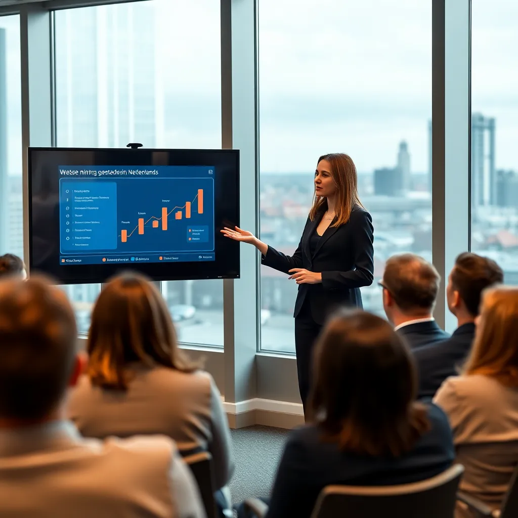 Nederlandse business professional die strategisch plan presenteert