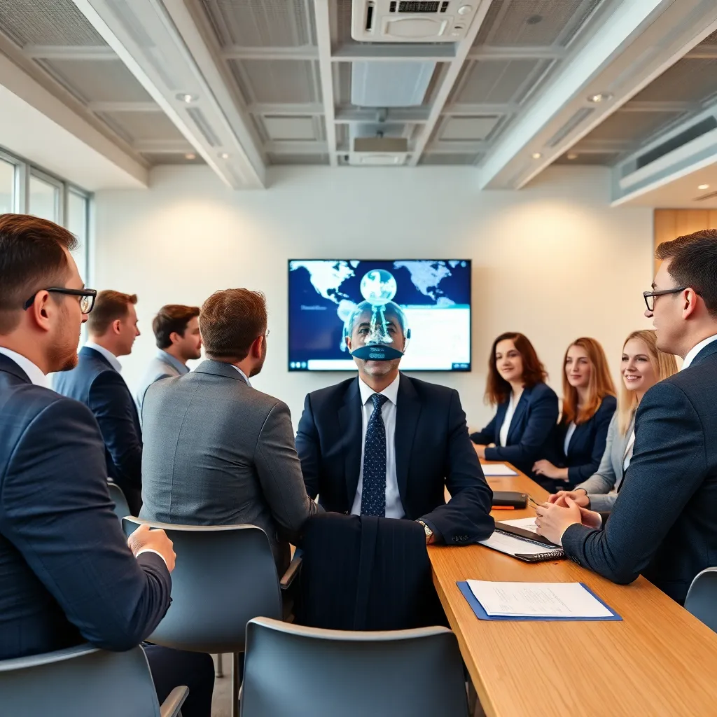 Nederlandse zakenmensen in internationale vergadering
